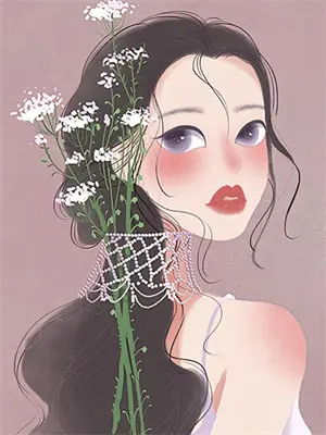 夜幕下的凌霄花